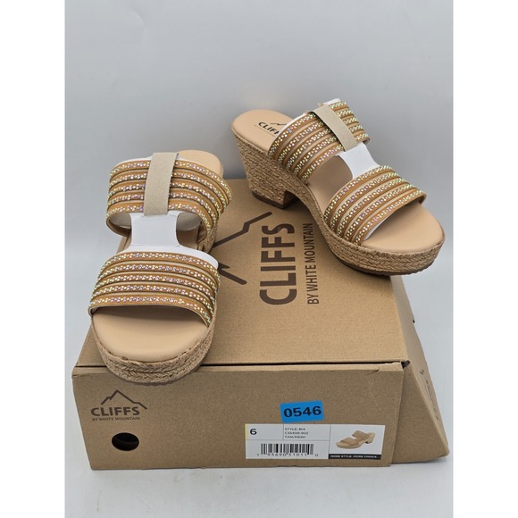 White Mountain Shoes - Cliffs By White Mountain Bia Women's Sandal Size 6 - Tan/Mesh Sparkle